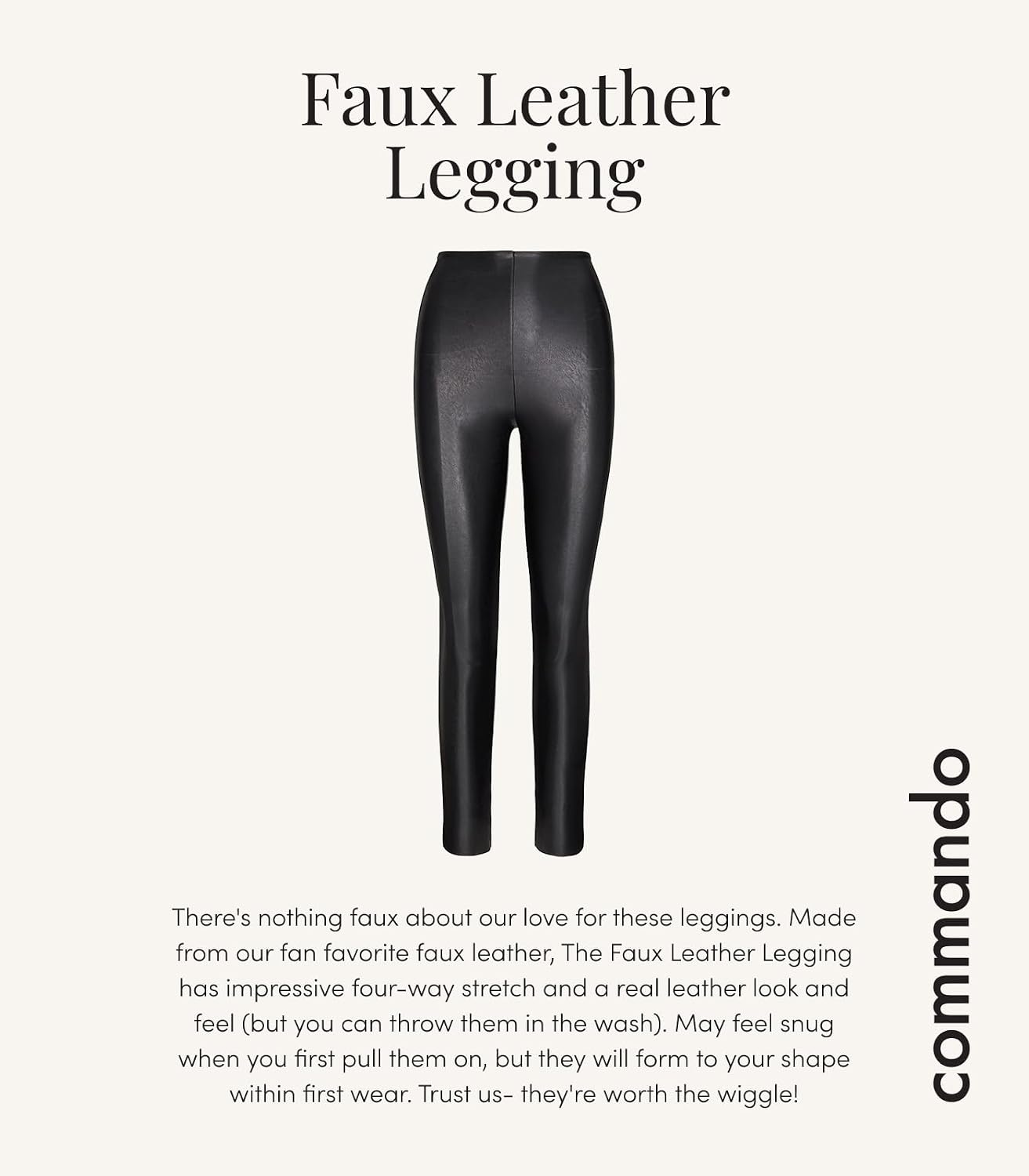 image:imagecommando Womens Petite Perfect Control Faux Leather LeggingsBlack