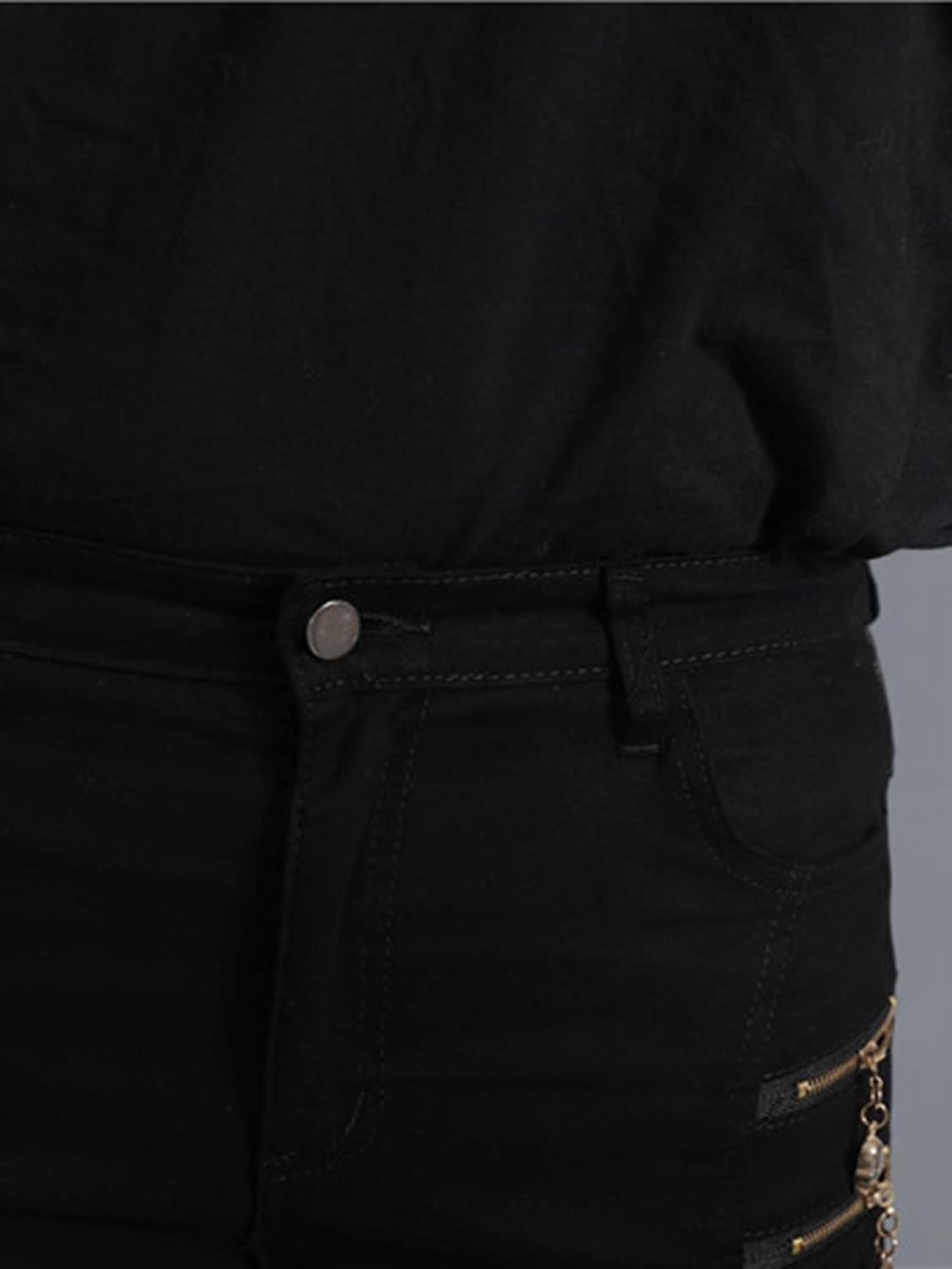 image:imageIdopy Mens Rock Punk Hip Hop Faux Leather Motocycle PantsBlack 2