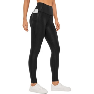 CRZ YOGA Womens Butterluxe Matte Faux Leather Leggings 28” – High Waisted Pockets Buttery Soft Lounge(Black Classic)