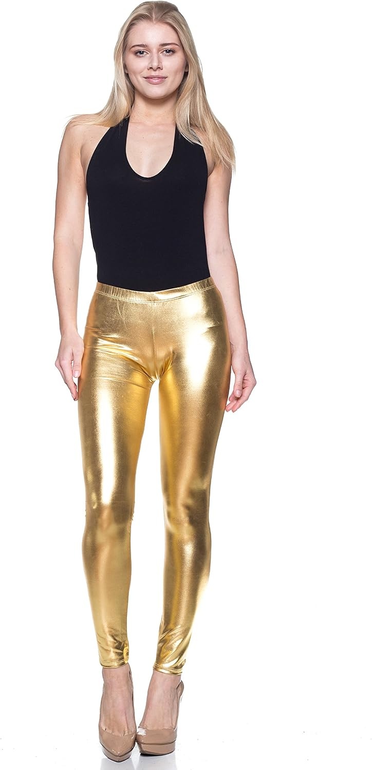 image:imageCemi Ceri Womens Basic Faux Leather LeggingsGold