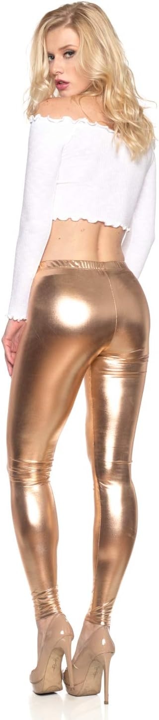 image:imageCemi Ceri Womens Basic Faux Leather LeggingsRose Gold
