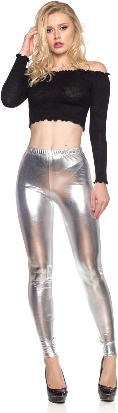 image:imageCemi Ceri Womens Basic Faux Leather LeggingsSilver