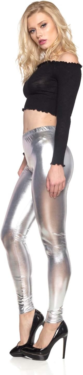 image:imageCemi Ceri Womens Basic Faux Leather LeggingsSilver
