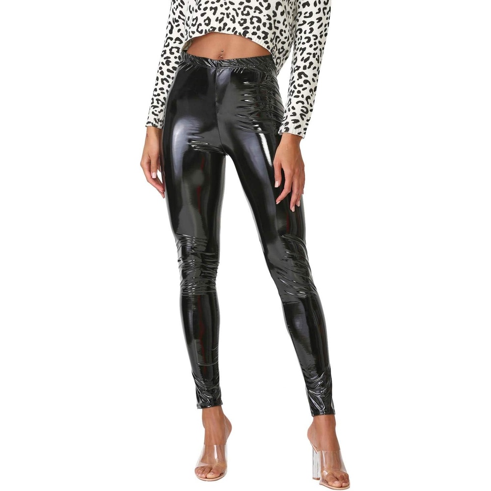 image:imageCemi Ceri Womens Basic Faux Leather LeggingsLatex Black