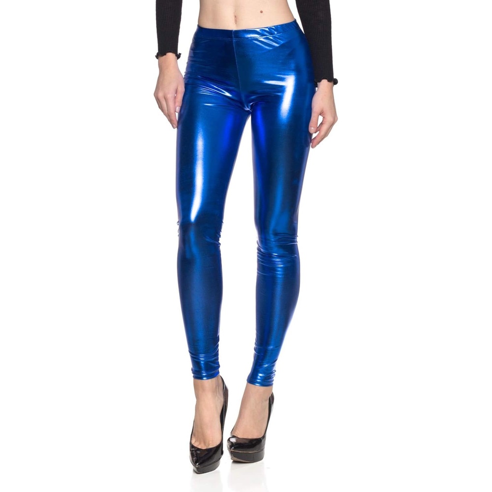 image:imageCemi Ceri Womens Basic Faux Leather LeggingsMetallic Blue