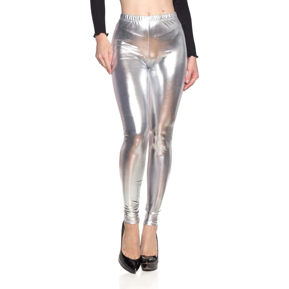 image:imageCemi Ceri Womens Basic Faux Leather LeggingsSilver