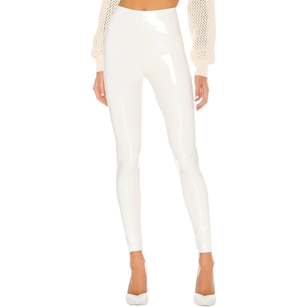 image:imageWomens Faux Patent Leather Leggings High Waist Stretch Skinny Wet Look Pants for Club Night Out PartyWhite a