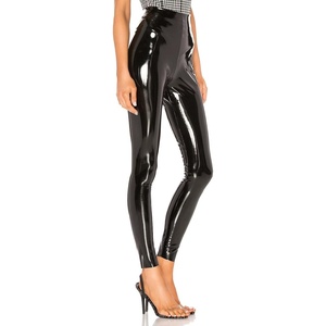 Women’s Faux Patent Leather Leggings High Waist Stretch Skinny Wet Look Pants for Club Night Out Party(Black a)