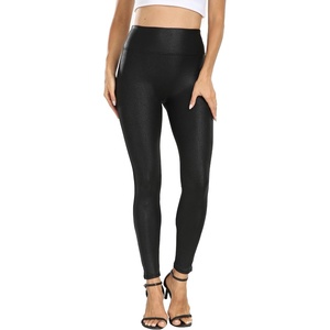 VOGUEMAX Womens Matte Faux Leather Leggings Black Stretchy Pleather Pants(Black)