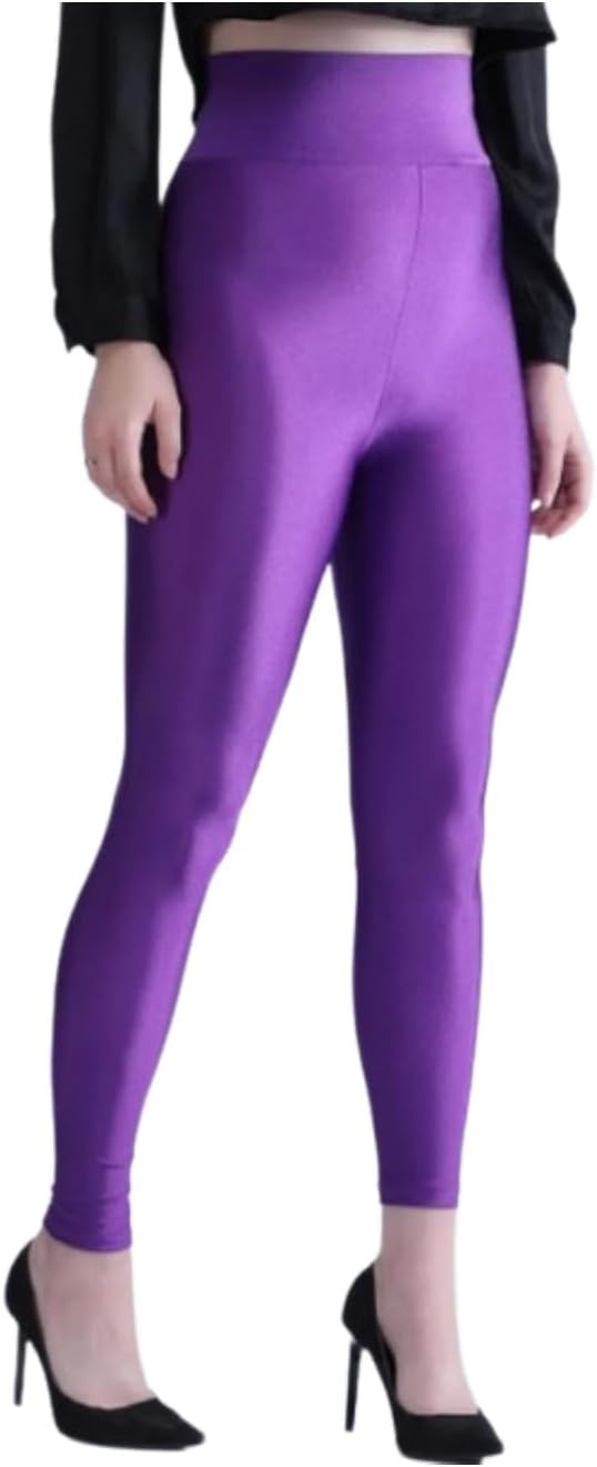 image:imageAIDAYOU Super Stretchy Shiny High Waistband Leggings GlossyPurple