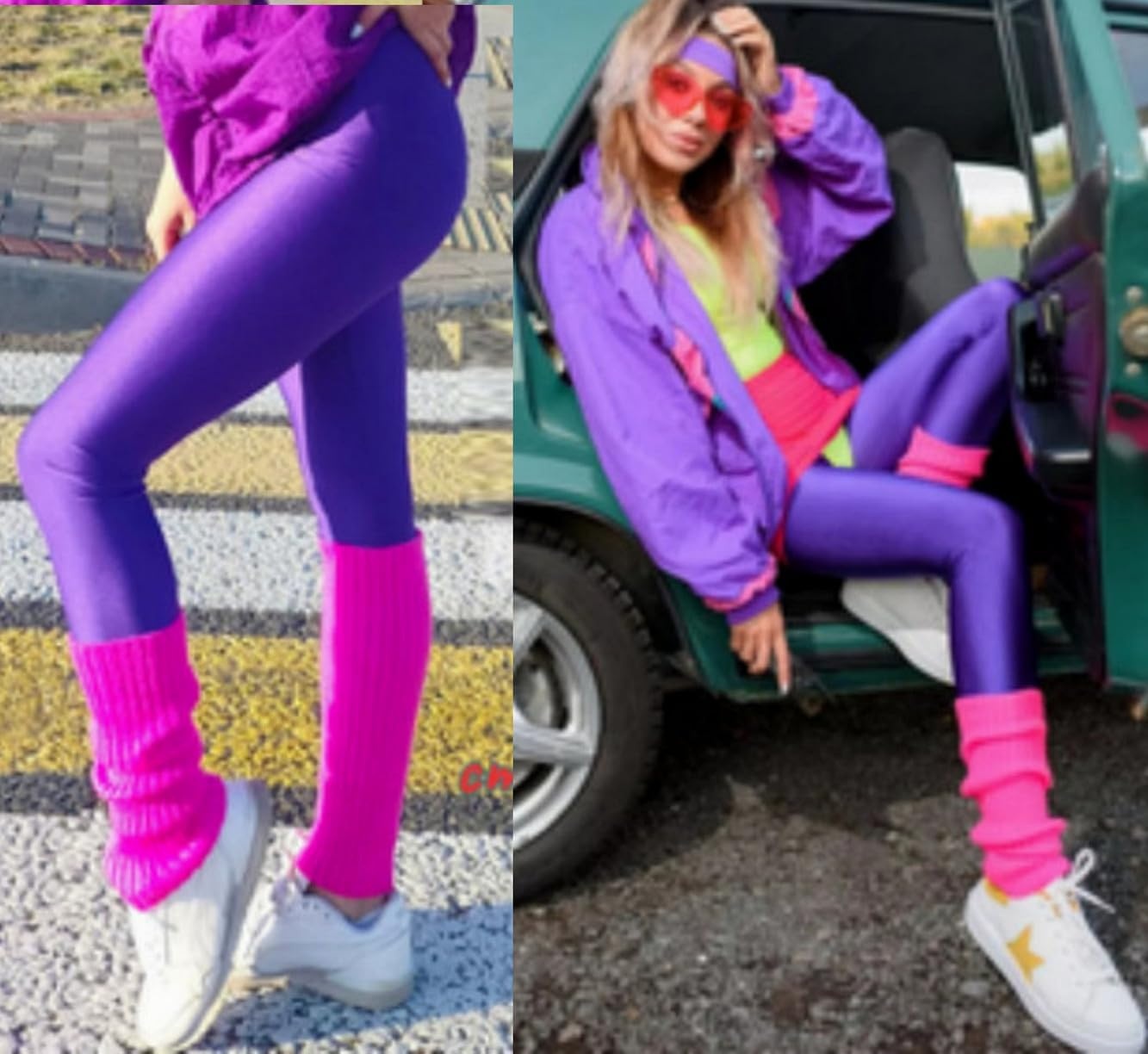 image:imageAIDAYOU Super Stretchy Shiny High Waistband Leggings GlossyPurple