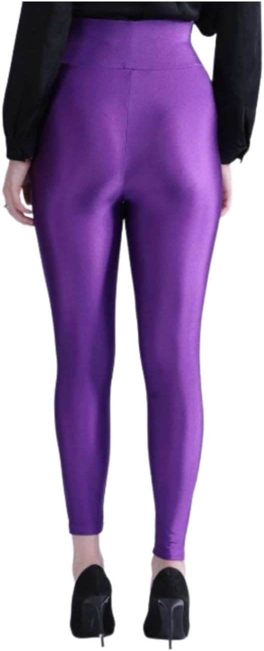 image:imageAIDAYOU Super Stretchy Shiny High Waistband Leggings GlossyPurple