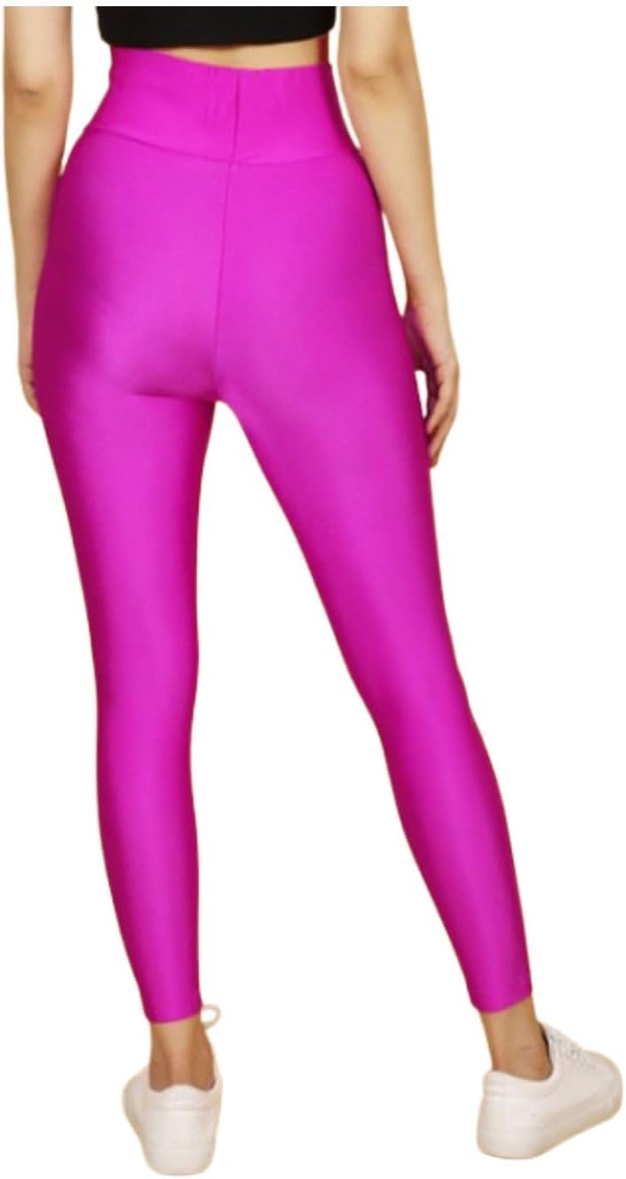 image:imageAIDAYOU Super Stretchy Shiny High Waistband Leggings GlossyRose Red