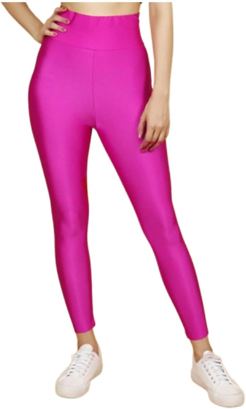 image:imageAIDAYOU Super Stretchy Shiny High Waistband Leggings GlossyRose Red