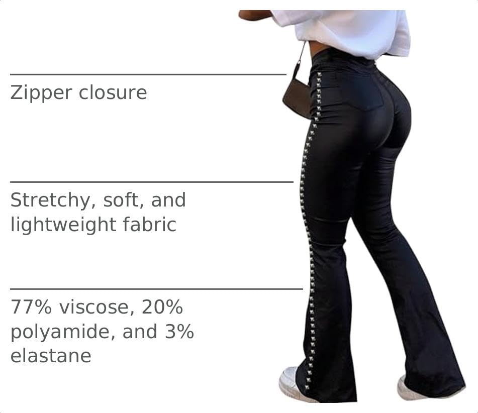 image:imageAvanova Women Faux Leather Flare Pants High Waist Butt LiftingBlack a