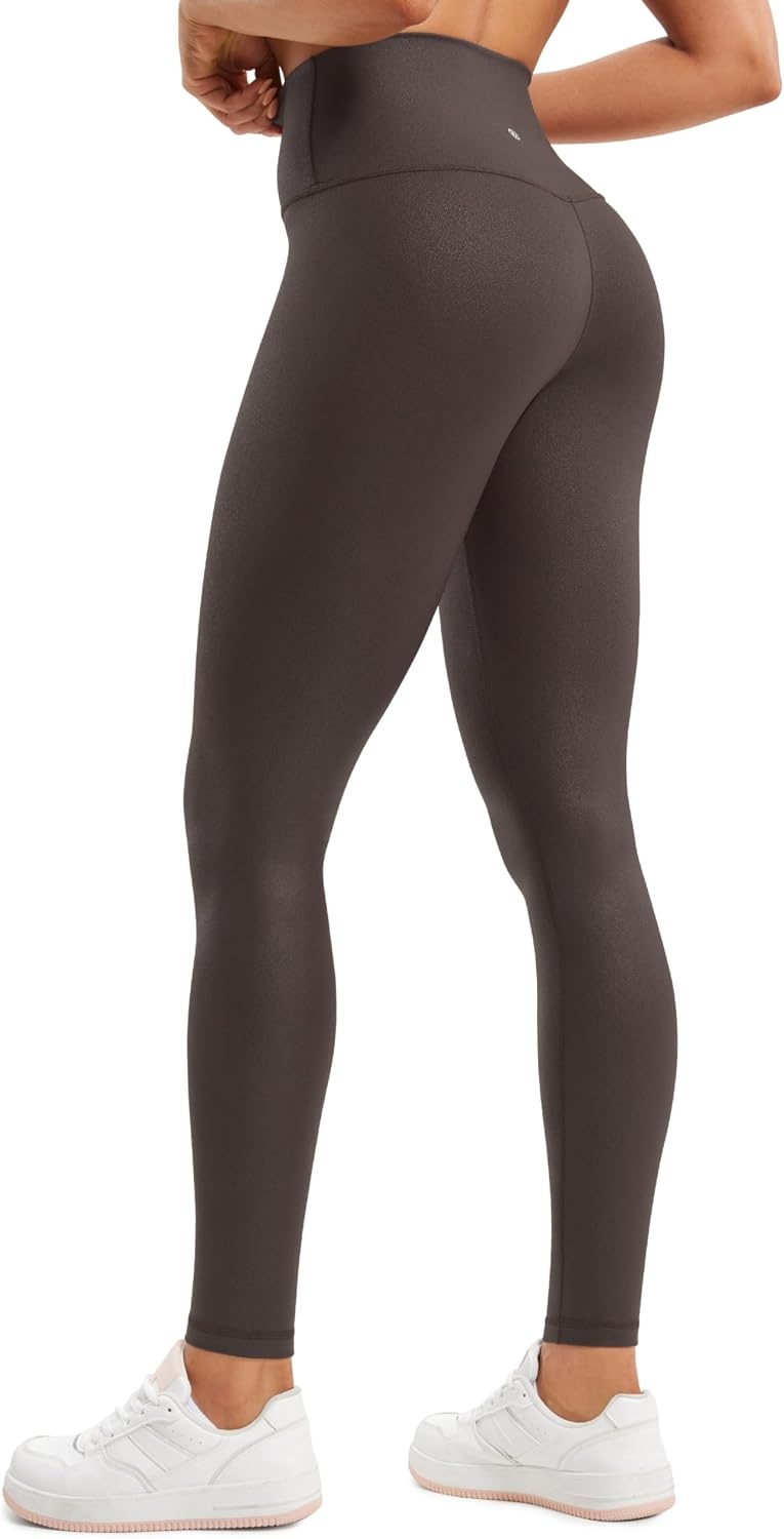 image:imageCRZ YOGA Matte Faux Leather Leggings 28Hot Fudge Brown Foil