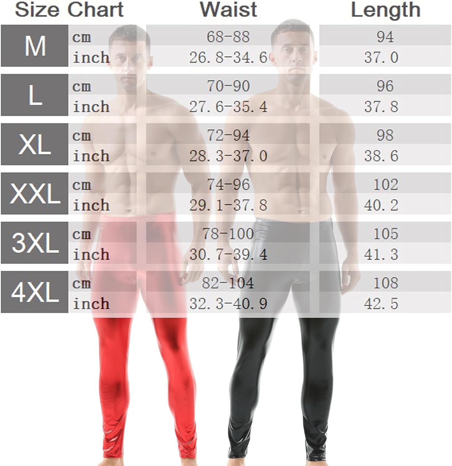 image:imageQiaTi Mens Faux Leather Tight Pants Long Trousers Leggings Stretchy Casual Skinny Pants Rock Punk Motorcycle for Men1black