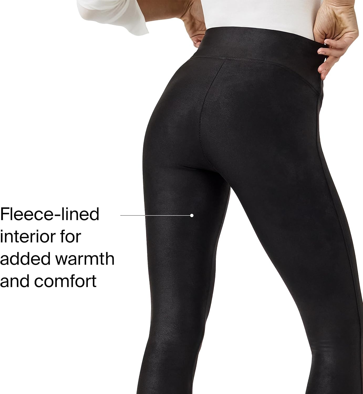 image:imageSPANX SPANXshape Faux Leather Fleece Lined Leggingss