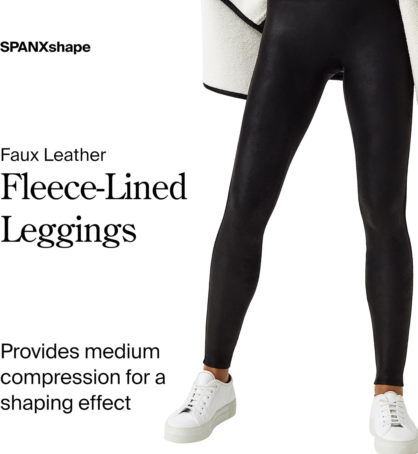 image:imageSPANX SPANXshape Faux Leather Fleece Lined Leggingss