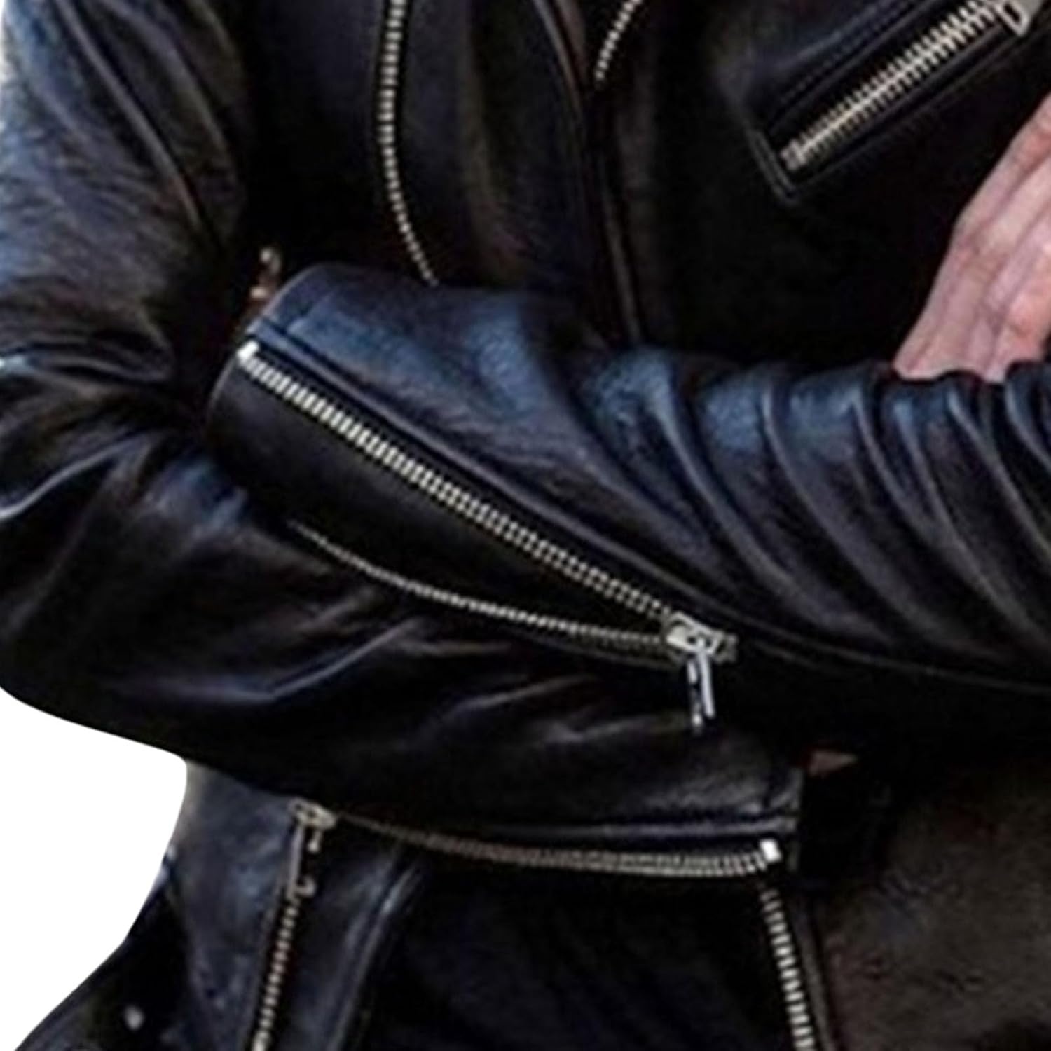 image:imageBiker Faux Leather Jacket for Women Faux Leather Motocycle Coat Fall Fashion Bomber JacketBlack