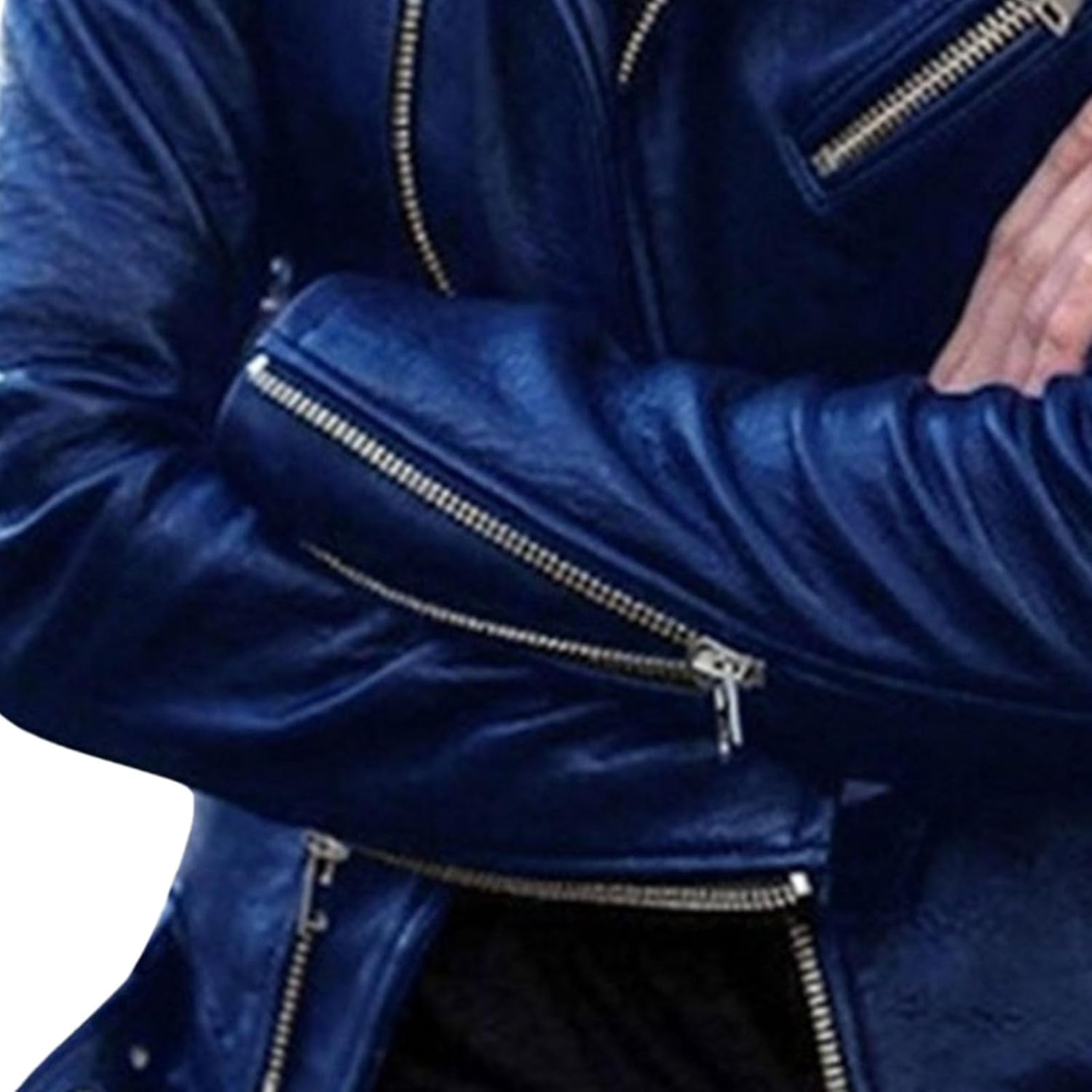 image:imageBiker Faux Leather Jacket for Women Faux Leather Motocycle Coat Fall Fashion Bomber JacketNavy Blue