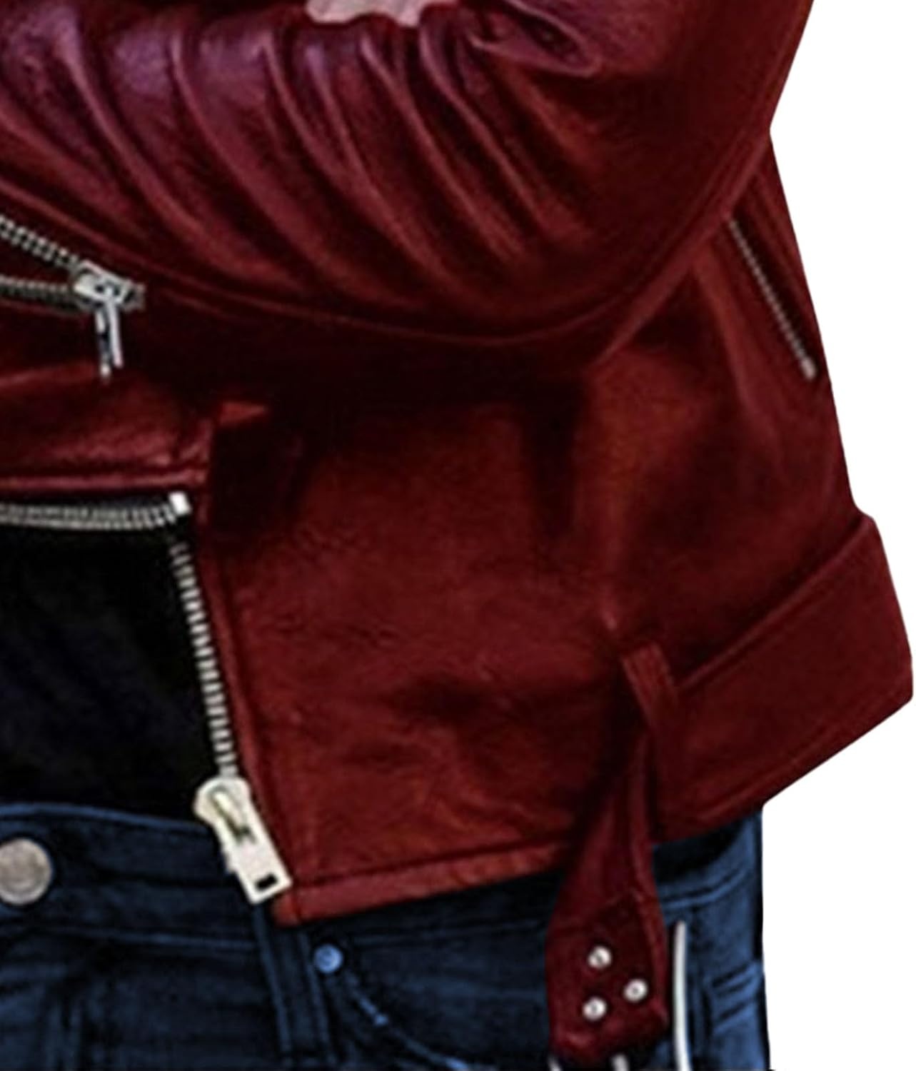 image:imageBiker Faux Leather Jacket for Women Faux Leather Motocycle Coat Fall Fashion Bomber JacketWine Red