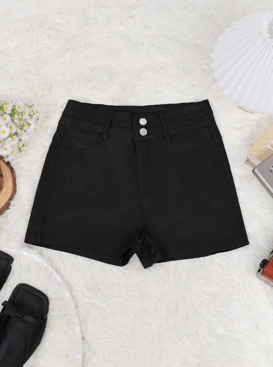image:imageLeather Shorts for Women Low Rise Hot Micro Shorts Y2K Club OutfitsBlack1