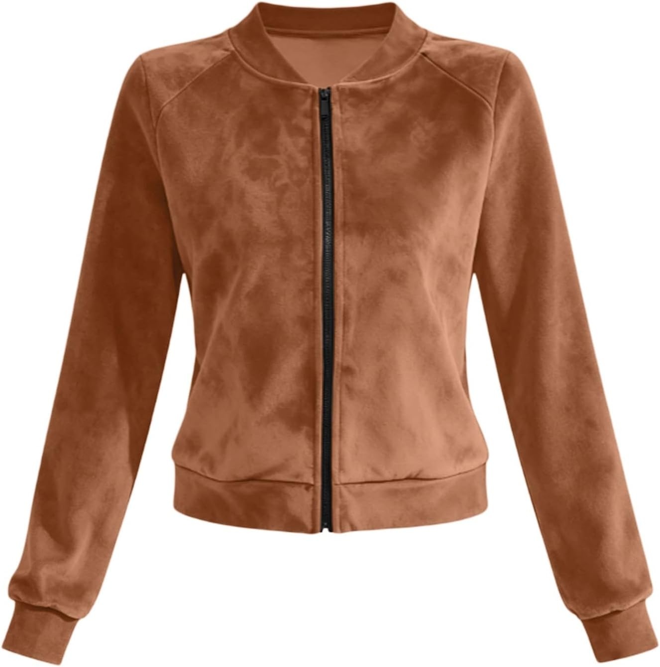 image:imageNantdog Crop Womens Faux Suede Jacket Fitted Boyfirend Shacket Barn JacketsBrown