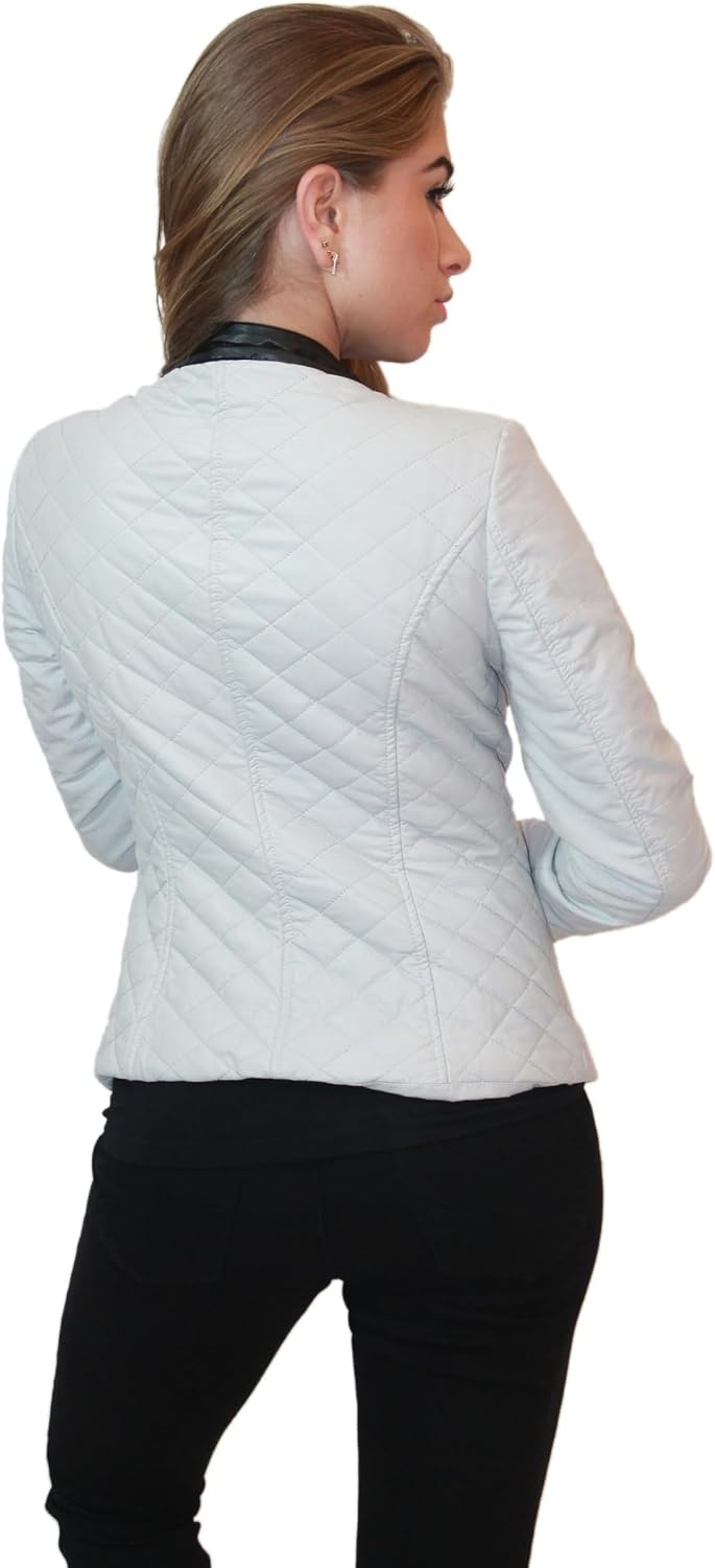 image:imageOlivia Miller Womens Faux Leather Moto JacketOffwhite