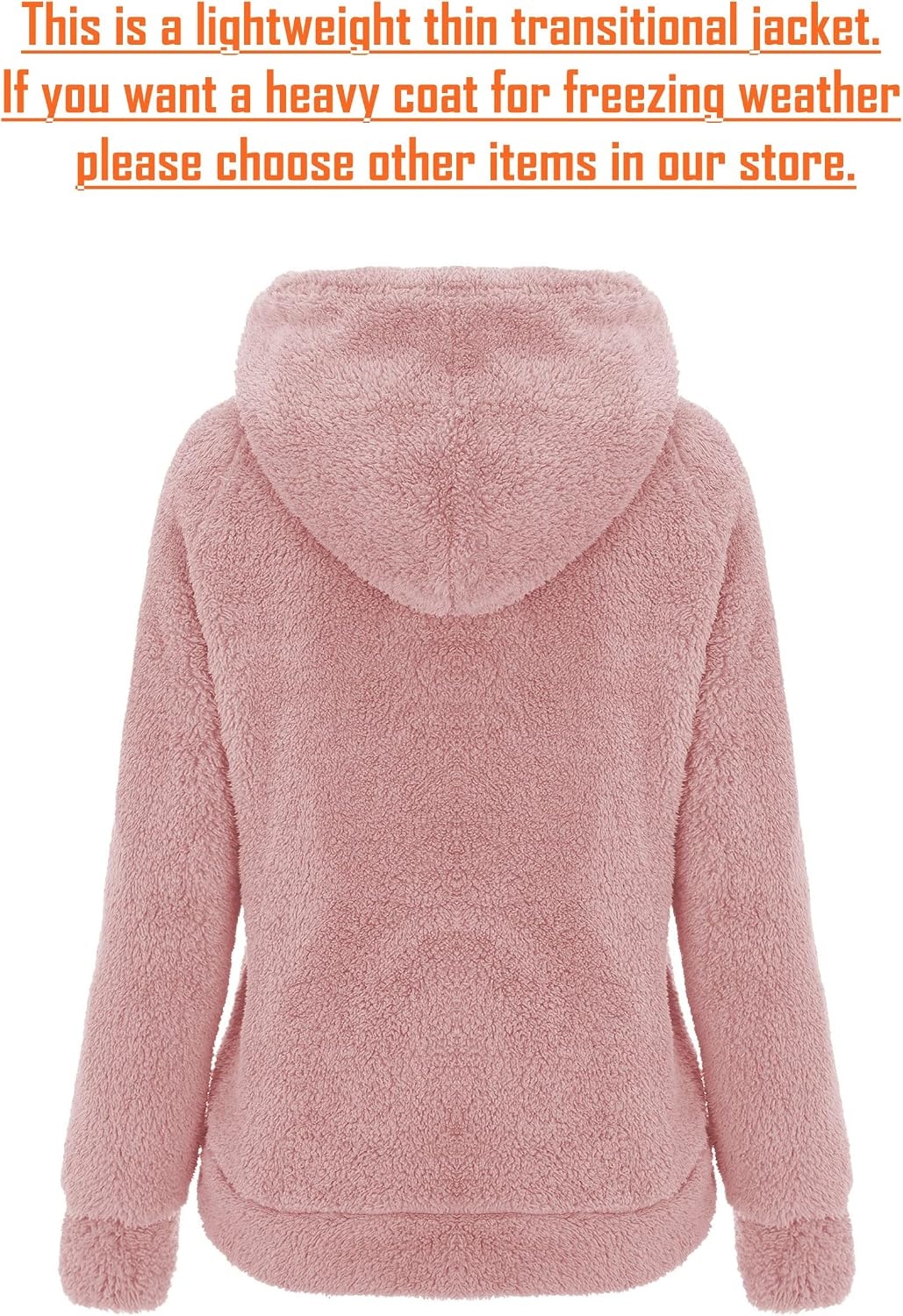 image:imageRISISSIDA Women Sherpa Faux Fur Jacket HoodedFleece Soft HoodiePink