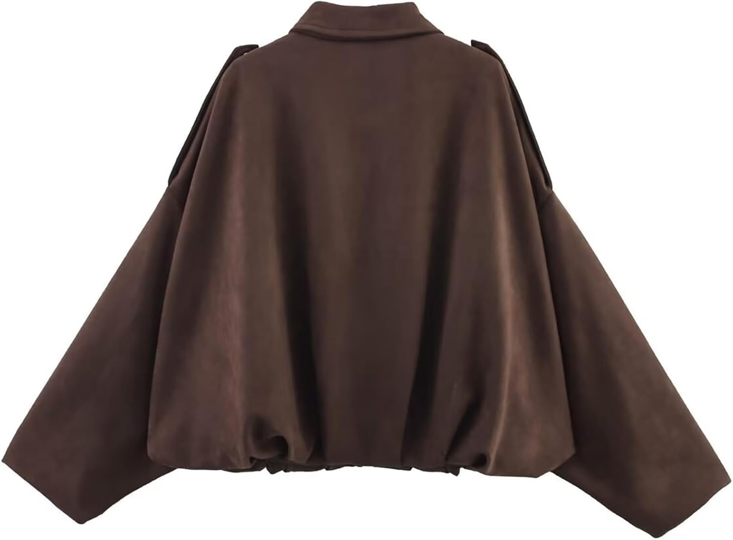 image:imageWomen Faux Suede Bomber Jacket Oversized Cropped Fall Winter CoatCoffee