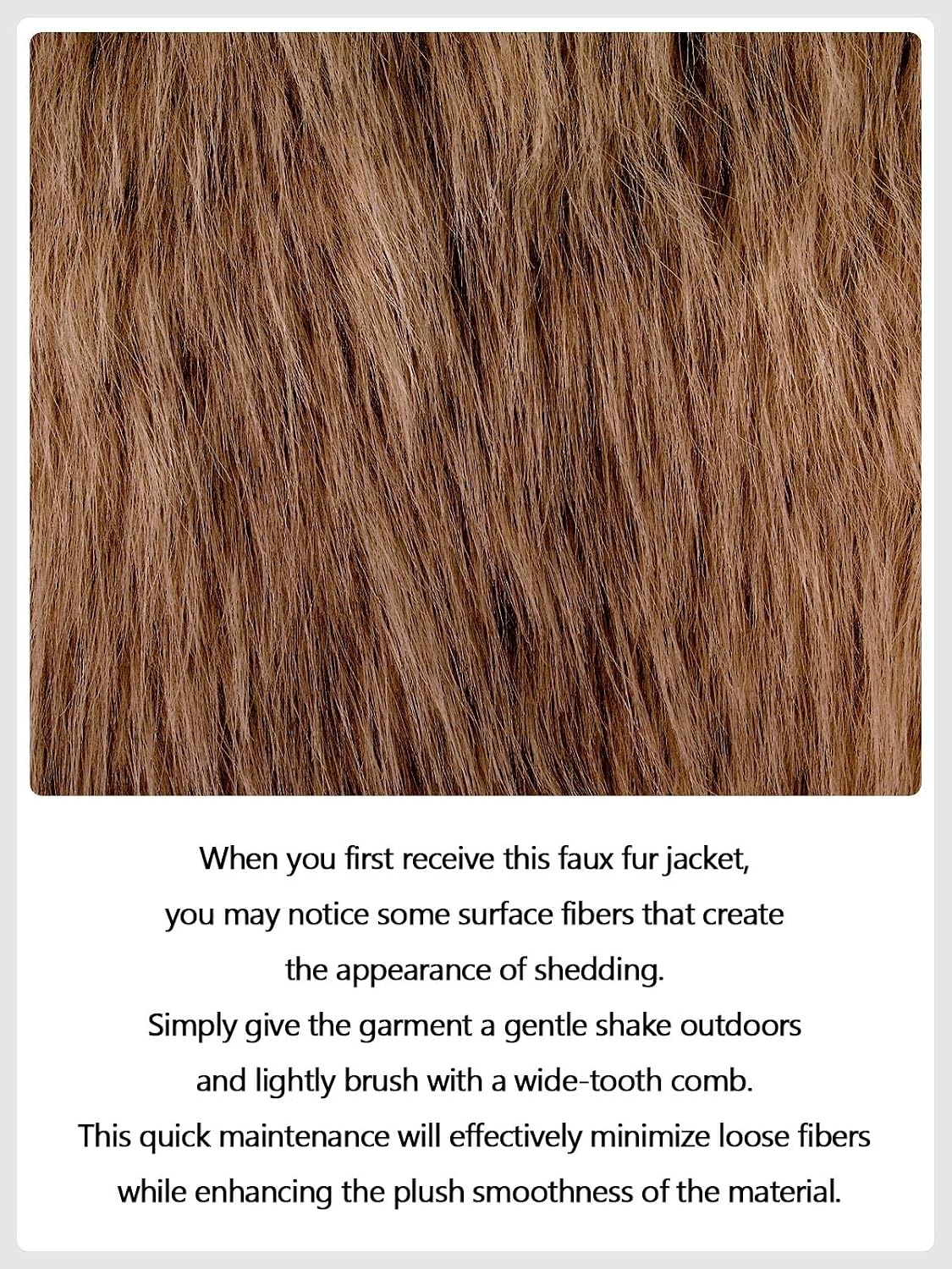 image:imageWomens Cropped Faux Fur Jacket Long Sleeve Fluffy Shaggy Short CoatBrown