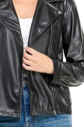 image:imageWomens Faux Leather Jacket Black
