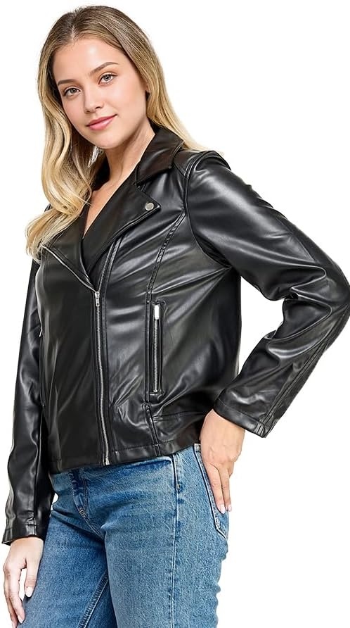 image:imageWomens Faux Leather Jacket Black