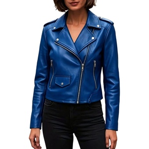 JiXiang Faux Leather Jacket Women Lapel Collared Fashion Vintage Coat Zipper Closure Cropped Biker Motorcycle Jackets Outwear(1-bu1)