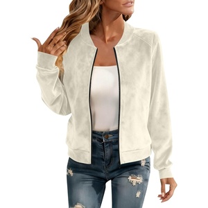 Nantdog Crop Womens Faux Suede Jacket Fitted Boyfirend Shacket Barn Jackets(White)