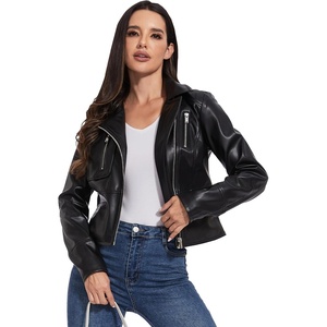 Women’s Faux Leather Moto Jacket, Black, Brown and Coffee, S to XXL(Jet Black)
