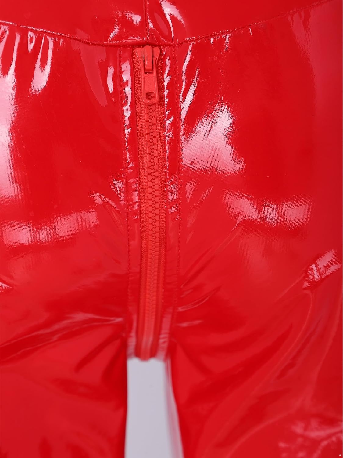 image:imageWomen Patent Leather Leggings Y2k Flared PantsRed