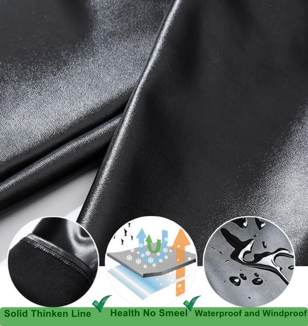 image:imageAIDAYOU Shiny Glossy Faux Leather Leggings for Women Pleather PantsBlackshiny