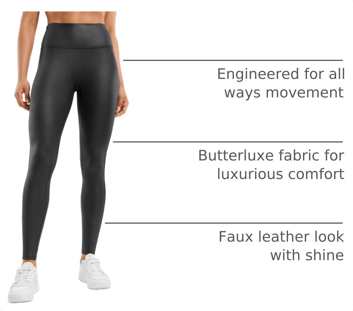 image:imageCRZ YOGA Faux Leather Leggings 28Black Foil Pattern