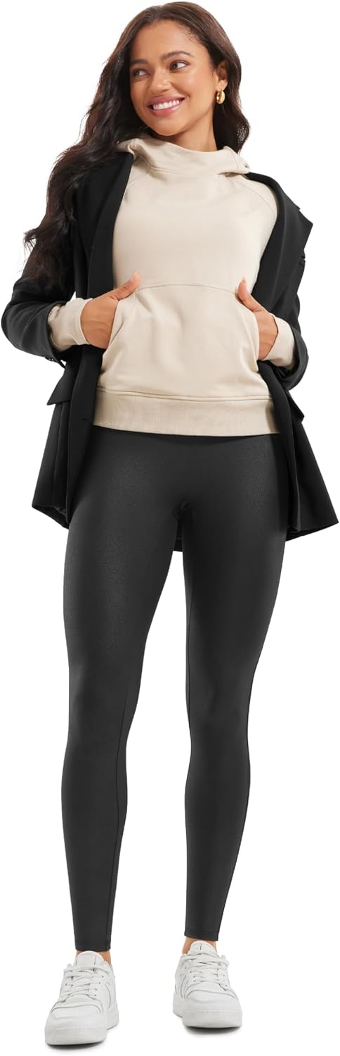 image:imageCRZ YOGA Faux Leather Leggings 28Black Foil Pattern