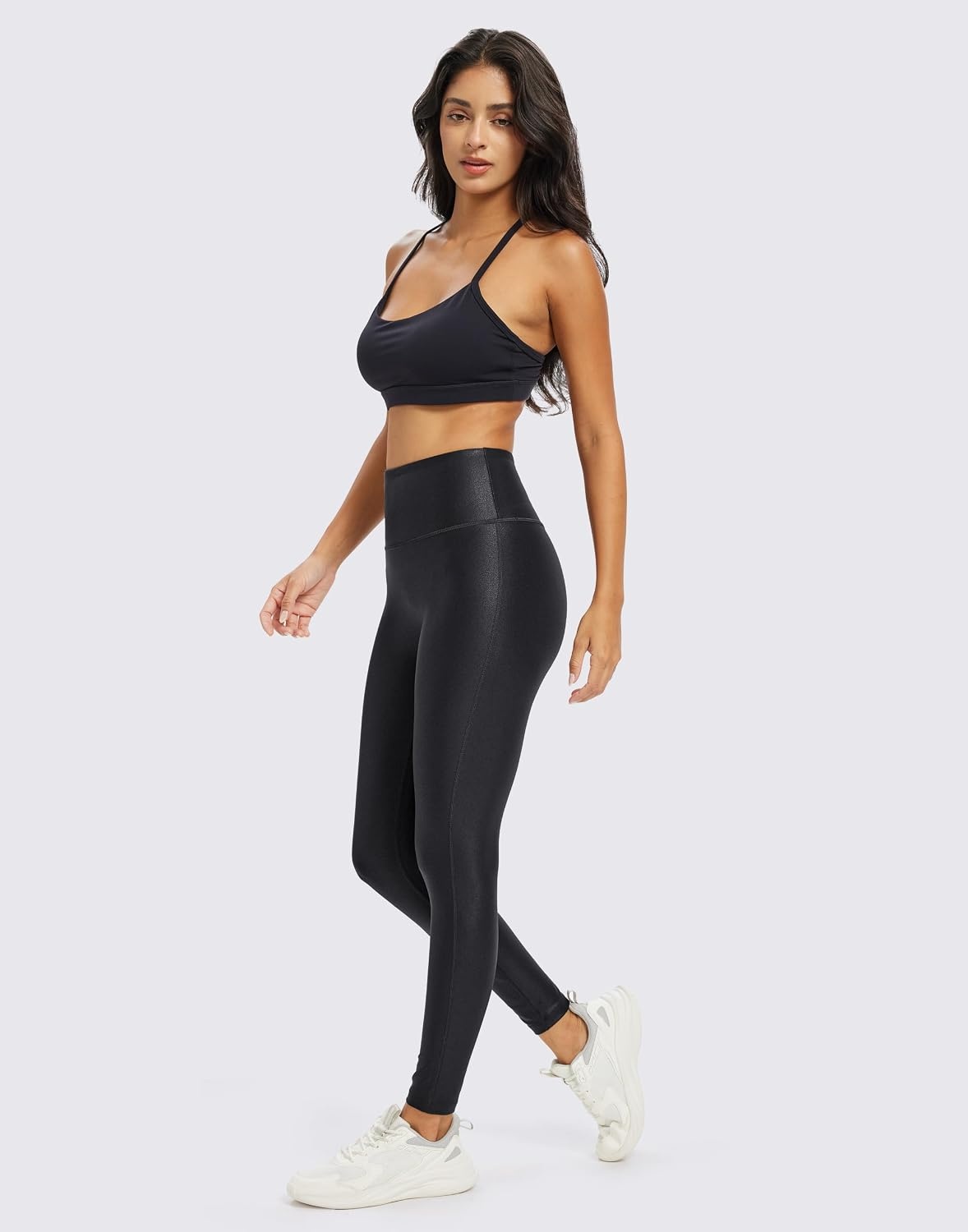 image:imageHARTPOR Faux Leather Leggings for Women 2528 Seamless StretchyBlack