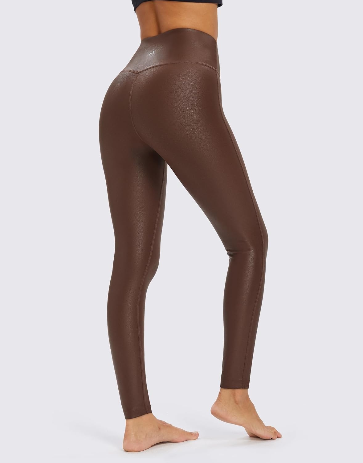 image:imageHARTPOR Faux Leather Leggings for Women 2528 Seamless StretchyBrown