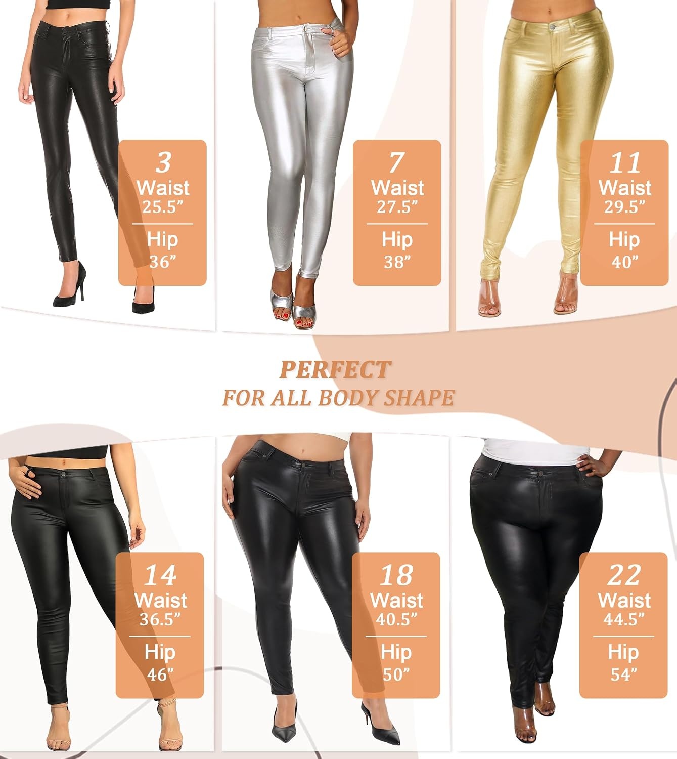 image:imageHybrid amp Company Womens Stretch Coated Skinny PantsP44799skblack