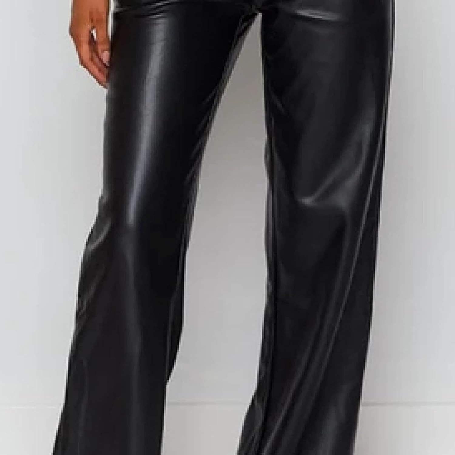 image:imageWomens AutumnWinter Artificial Leather High Waist Tight Casual PantsCoffee