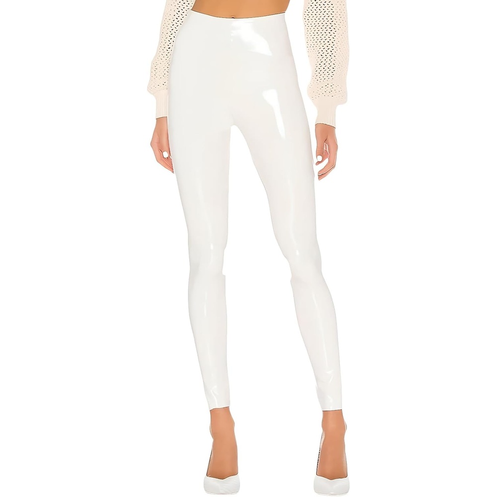 image:imageCicilin Womens Patent Glossy Faux Leather Leggings High WaistedWhite