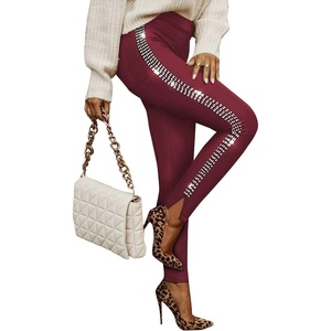 LifeShe Women’s Casual Hip Hop High Waist Cargo Pants Joggers Sweatpants Streetwear(Red)